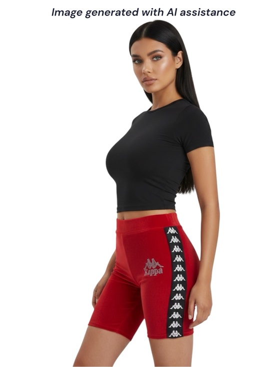 Kappa Pants - NWT Kappa S red skin fit 222 Banda Saxeever velour bike shorts